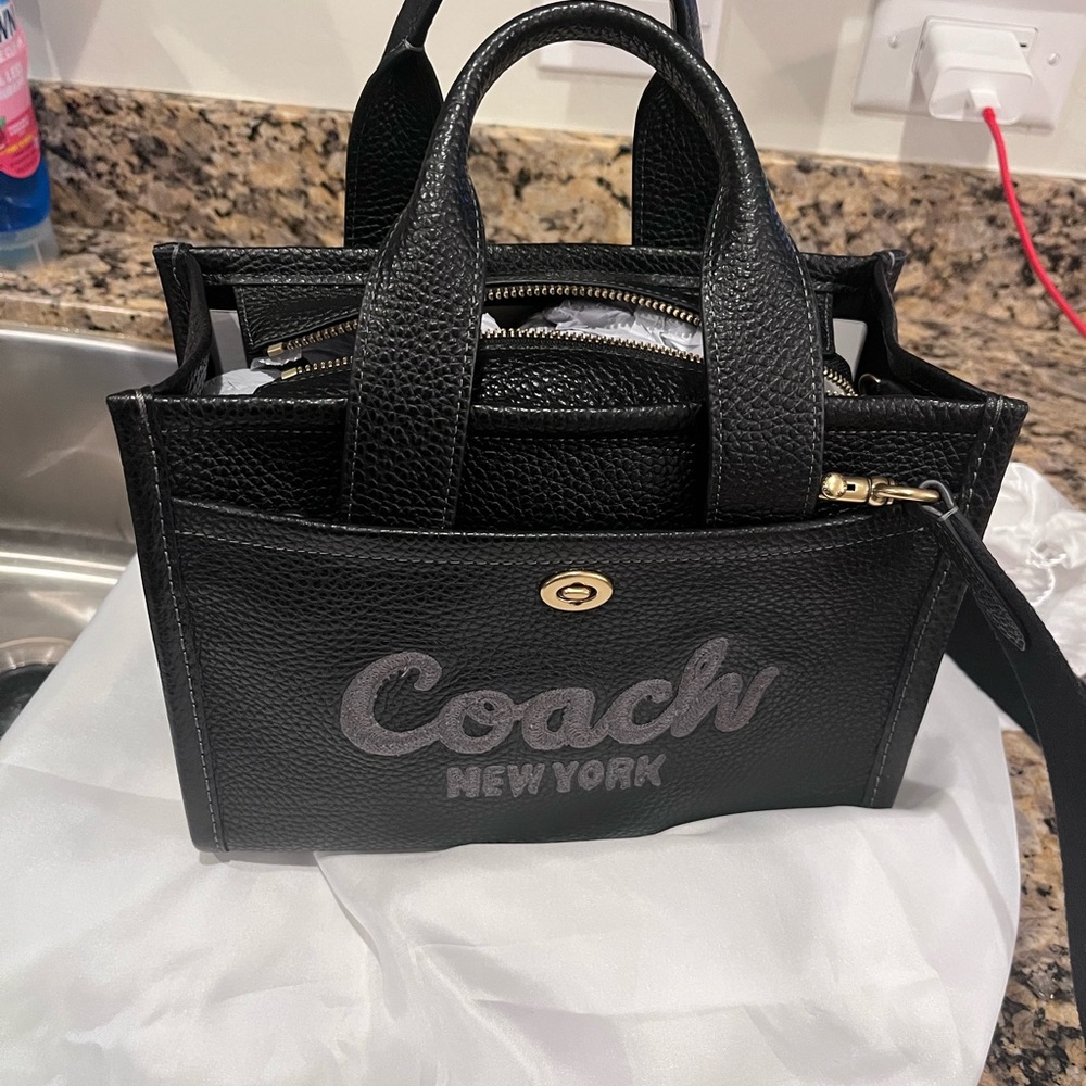 Coach Black Leather cargo 26 Tote Bag